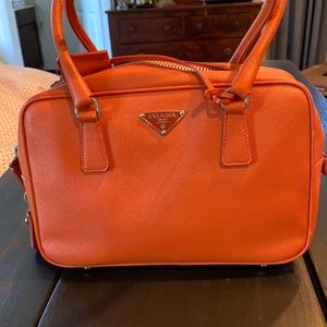 Prada Bauletto Saffiano Orange Meduim